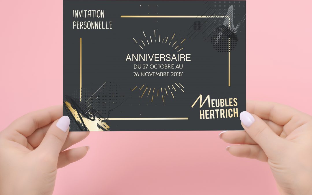 Invitation et encart DNA – Meubles Hertrich – EPFIG